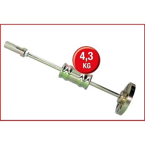 Ausbeulwerkzeug, metallisch, mit rotem Kreissymbol, 4,3 kg.